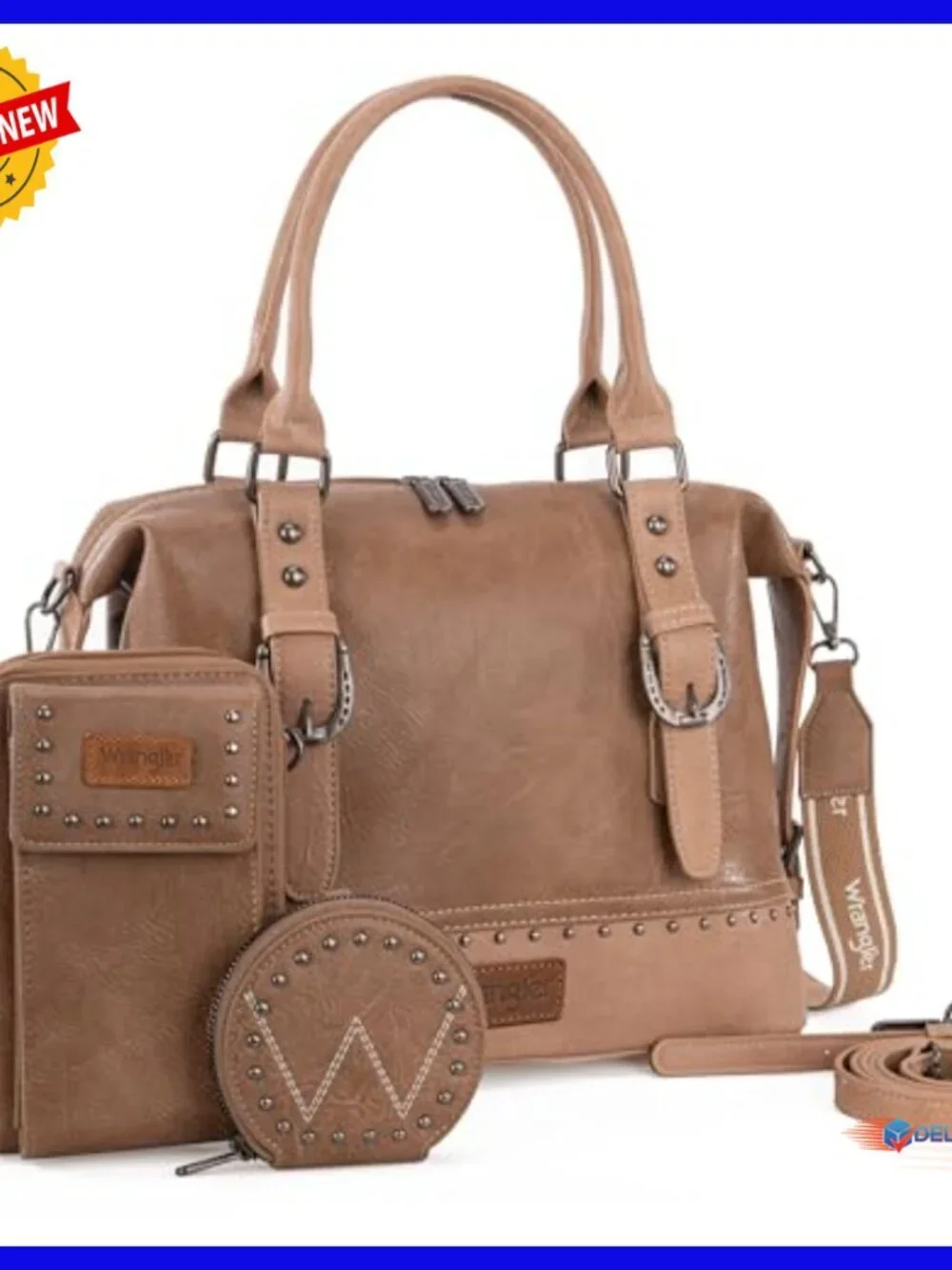 Leather Doctor Bag Set with Phone Purse & Coin Purse, 3-Piece